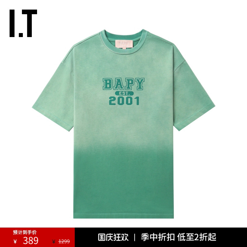ITBAPY中长款短袖T恤随性时尚