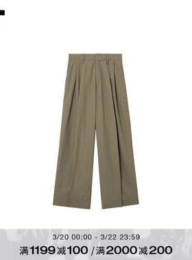 IT ERL男装宽松西装裤长裤新款简约通勤纯色西裤休闲裤12P016MQ