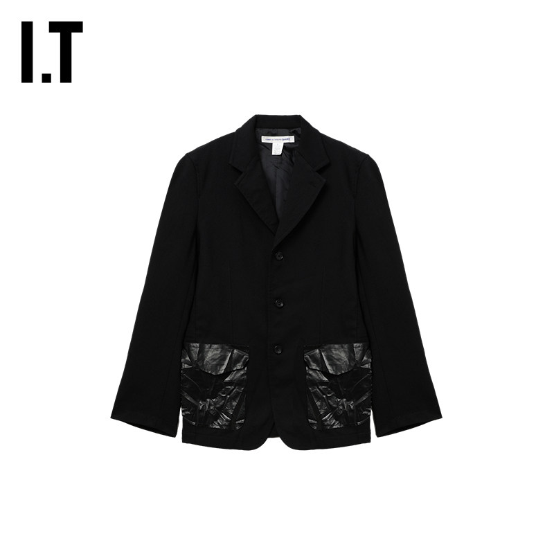 IT CDG COMME des GARCONS SHIRT男装拼接口袋翻领西装夹克外套