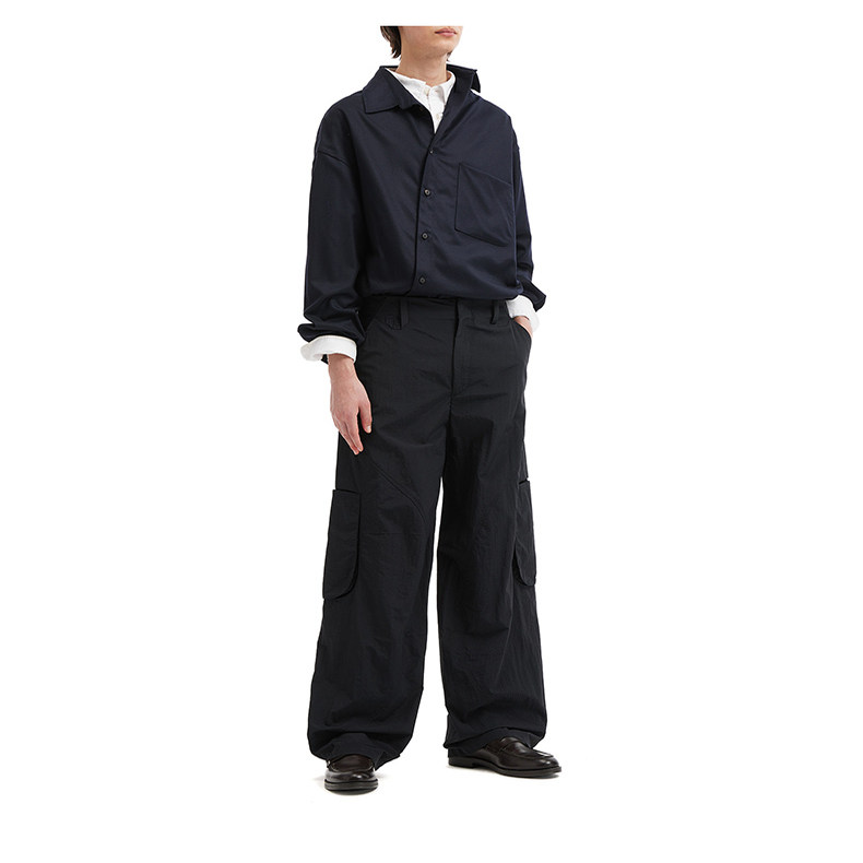 IT JACQUEMUS男装斜襟排扣长袖衬衫新款时髦设计感翻领上衣537631