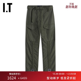 Simone 摩登帅气饰腰带休闲裤 Rocha女装 新品 406702XK 直筒长裤