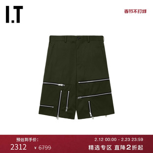 IT CDG COMME des GARCONS HOMME PLUS男装拉链装饰工装短裤中裤