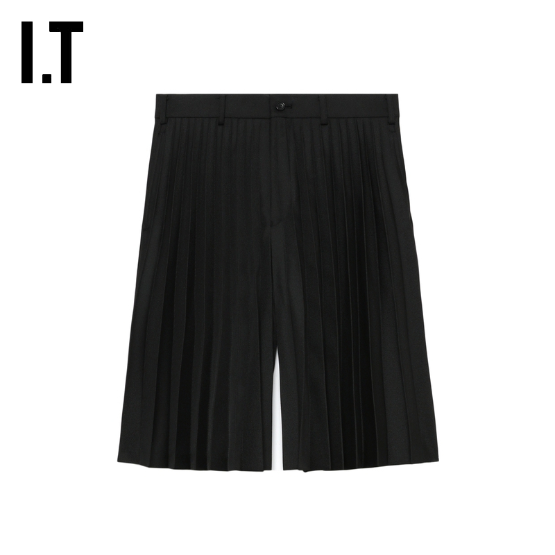 IT CDG COMME des GARCONS HOMME PLUS男装百褶阔腿裤百慕大短裤