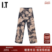 泼墨晕染拼色宽松休闲裤 240MNVXP 长裤 新款 We11Done女装 阔腿裤