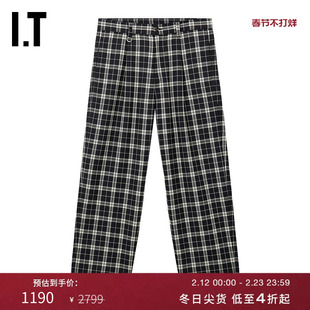IT SOPH. SOPHNET.男装格纹西装裤新款复古文艺宽松直筒裤252010M