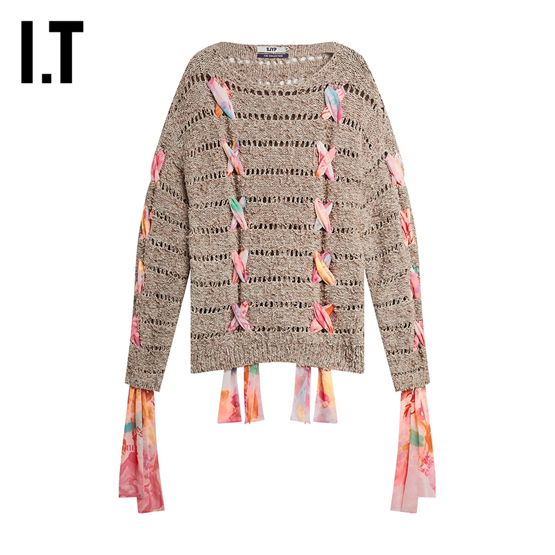 itsjyp女装大圆领针织衫时尚