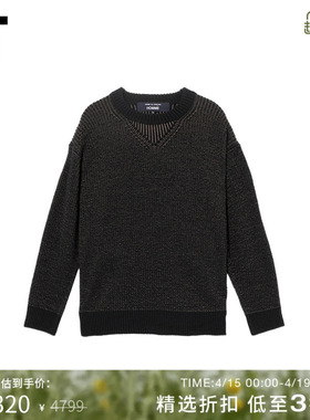 IT CDG COMME des GARCONS HOMME男装圆领针织衫杂色毛衣复古质感