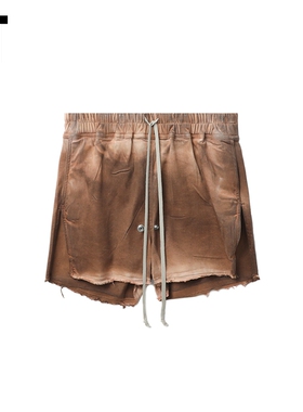 IT Rick Owens女装牛仔短裤新款潮流复古水洗磨白休闲裤0387CFAM