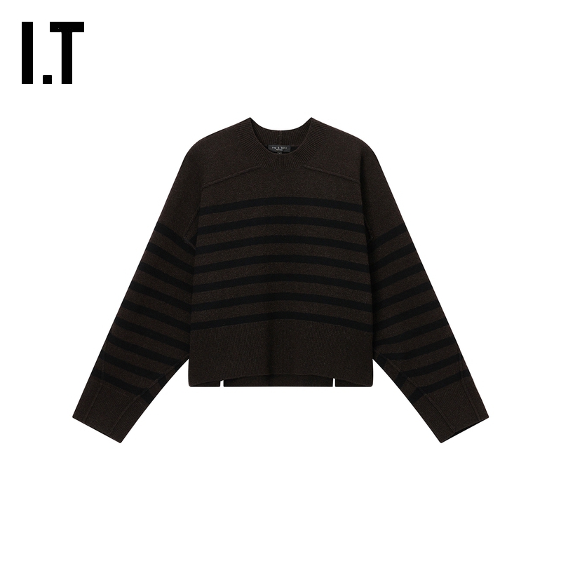 ITrag&bone圆领条纹针织衫