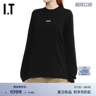 MSGM女装 T恤新款 圆领长袖 饰内搭上衣M50F25AP 简洁基础款 logo装