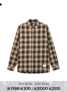 IT uniform experiment男装格纹衬衫新款复古通勤格子上衣260047M