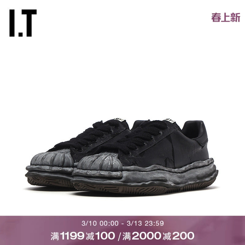 IT Mihara Yasuhiro男款做旧运动鞋新款复古街潮厚底板鞋W727BLMP