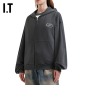 饰休闲外搭818UCHXQ 水钻装 We11Done女装 宽松连帽拉链卫衣新款