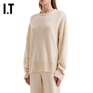 IT LouLou Studio女装宽松圆领针织衫新款简约时尚山羊绒毛衣上衣