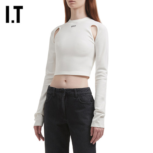ITOFF-WHITE™镂空长袖短上衣