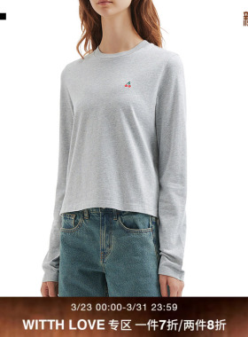 IT WITTH LOVE女装圆领长袖T恤新款休闲基础款合身内搭上衣1025XW