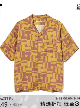 IT Wales Bonner男装短袖衬衫时尚个性满印合身排扣上衣22SH09MJ