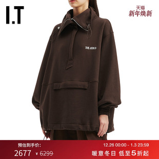 时尚 大翻领卫衣新款 ATTICO女装 酷感宽松套头上衣091J204P THE