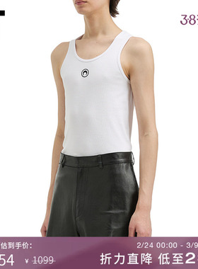 IT MARINE SERRE男装圆领背心新款简约基础款新月刺绣内搭T081MP