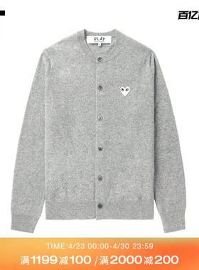 IT CDG PLAY COMME des GARCONS川久保玲情侣款圆领羊毛针织开衫