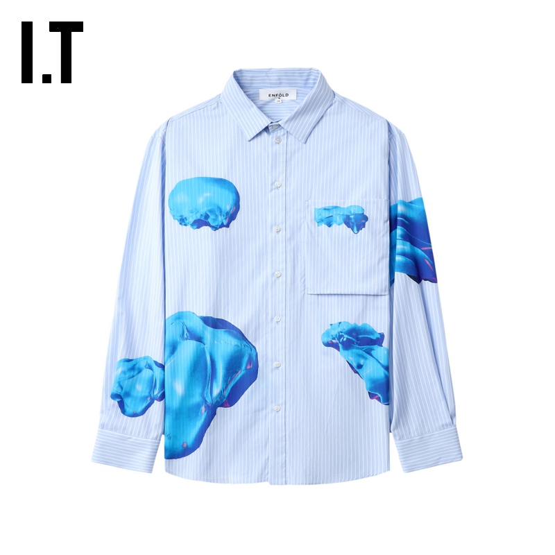 IT日本ENFÖLD中长款条纹衬衫