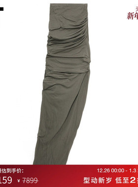 IT Rick Owens女装半身裙新款性感摩登褶饰修身拖地长裙0366DBAO