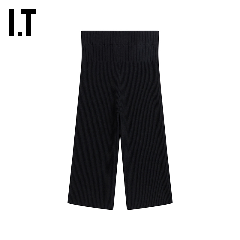 IT ANDREA ADAMO女装针织短裤新品时髦紧身罗纹打底裤五分裤0273X