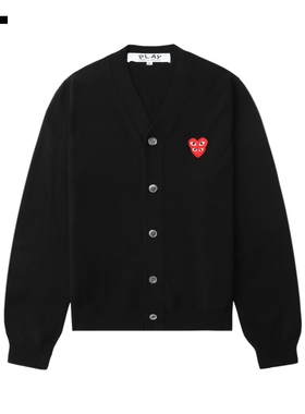 IT CDG PLAY COMME des GARCONS川久保玲情侣款基础羊毛针织开衫