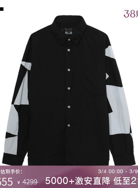 IT CDG COMME des GARCONS HOMME BLACK情侣款几何色块拼接衬衫