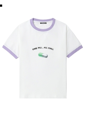 IT GROUNDZERO女装撞色包边短袖T恤新款青春时尚合身上衣000180