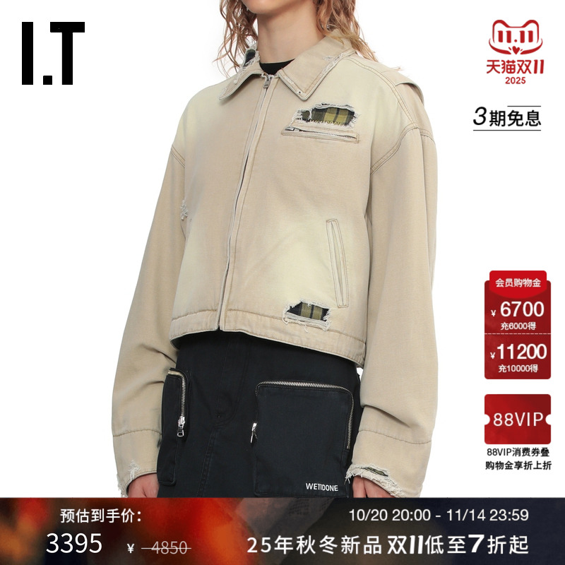 ITWe11Done磨损做旧翻领夹克