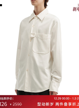 IT NULLUS男装纯色长袖衬衫新款复古质感通勤翻领上衣06AWHTMP