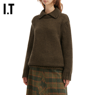 IT OUR LEGACY女装翻领针织衫新款随性简约纯色粗织毛衣4253POXP