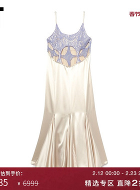 IT LOUIS SHENGTAO CHEN女装吊带连衣裙新款拼接镂空长裙254142XL