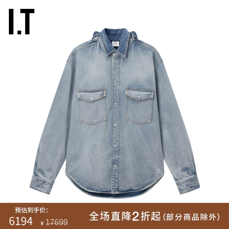 ITVETEMENTS翻领牛仔衬衫