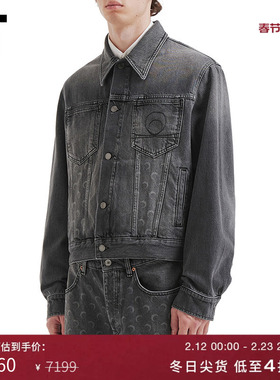 IT MARINE SERRE男装翻领牛仔夹克新款水洗磨白休闲外套MJA063MP