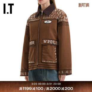 风刺绣装 复古工装 翻领拉链夹克新款 饰棉服外套S26077XQ SEA女装