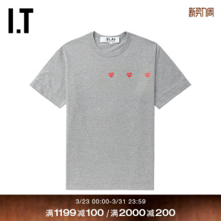 COMME des GARCONS川久保玲情侣款 圆领短袖 PLAY 基础款 T恤 CDG