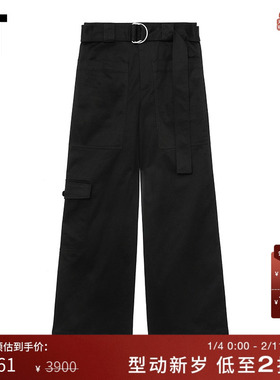 IT Proenza Schouler女装工装阔腿裤新品时尚帅气配腰带长裤33616