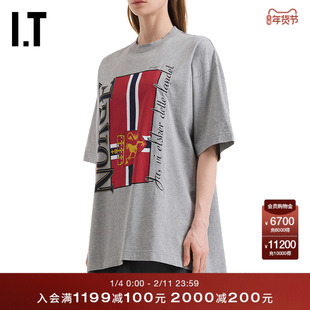 IT VETEMENTS女装中长款落肩T恤新款时尚休闲廓形半袖TR259GXQ