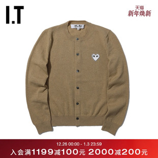 CDG GARÇONS川久保玲女针织开衫 PLAY des 白色爱心刺绣 COMME