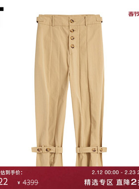 IT REJINA PYO女装饰绊带长裤新品时尚通勤高腰褶裥西裤E171BEXI