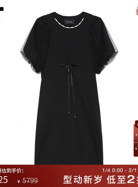 IT Simone Rocha女装泡泡袖连衣裙新品温柔气质纯色及膝裙7226B3X