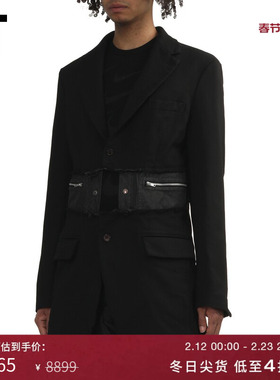 IT CDG COMME des GARCONS HOMME BLACK情侣款解构感拼接西装夹克
