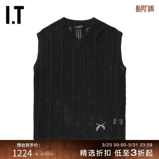 随性镂空透视罩衫 宽松针织背心新款 roarguns女装 GLV01AXM roar