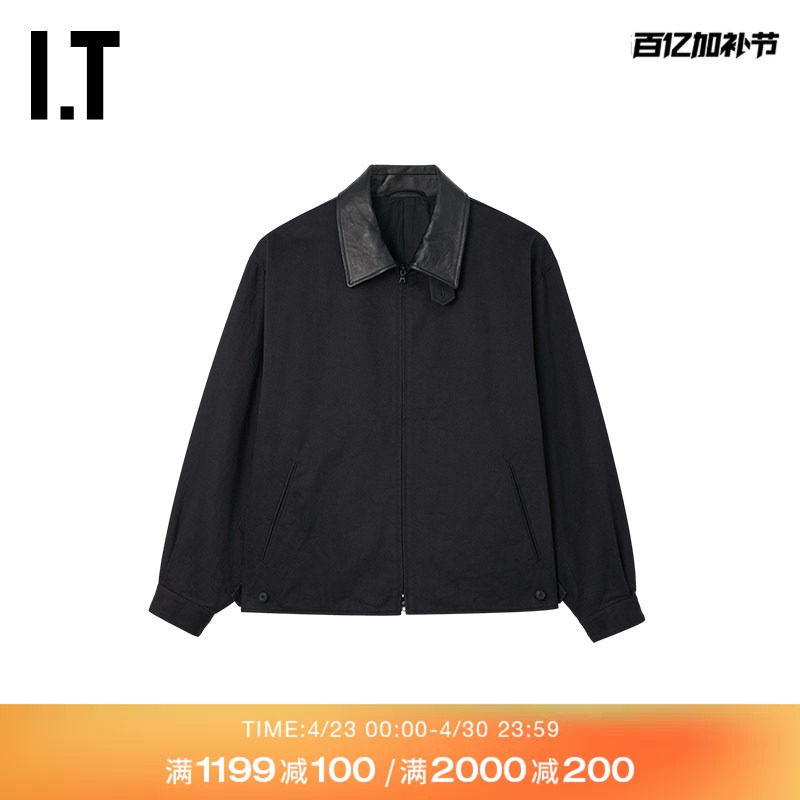 IT SSSTEIN男装拼接翻领拉链夹克新款帅气工装风休闲外套ST1403MQ