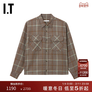 IT SOPH. SOPHNET.男装格纹长袖衬衫新款复古文艺格子上衣252009M