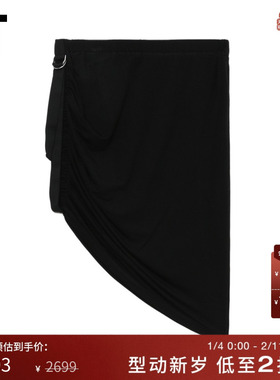 IT HELMUT LANG女装不对称半身裙新款性感时髦合身缩褶短裙0301XO