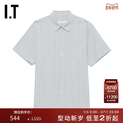 ITSOPH.SOPHNET.条纹短袖衬衫