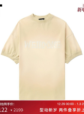 IT We11Done女装做旧短袖T恤新款潮流个性logo印花磨白半袖766UBG